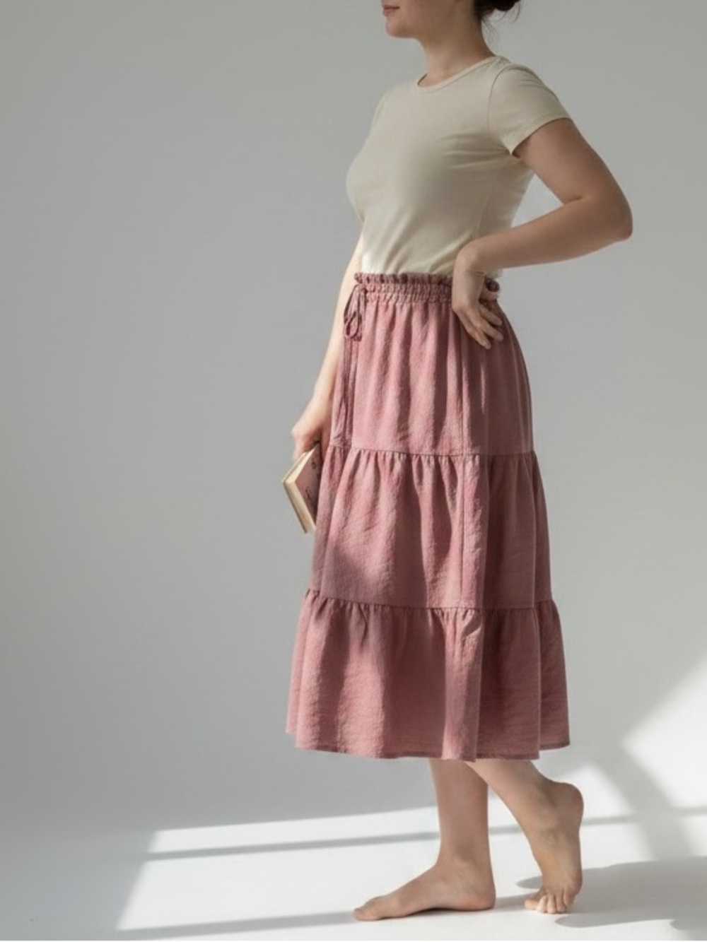 Tiered Midi Skirt in brown-cottagecore Renaissance-cosplay